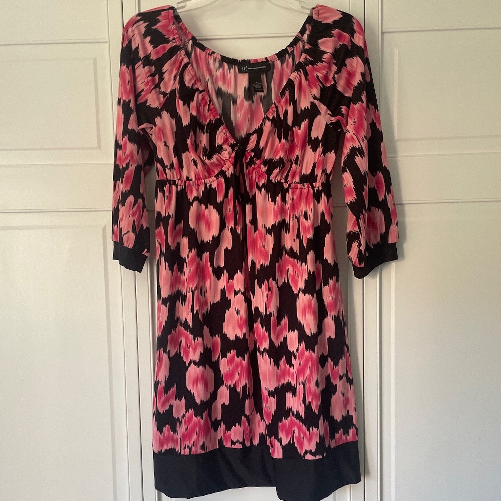 INC Pink and Black Printed Dress